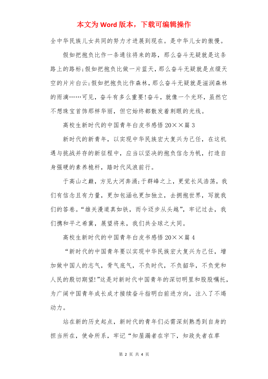 大学生新时代的中国青年白皮书感悟20××.docx_第2页