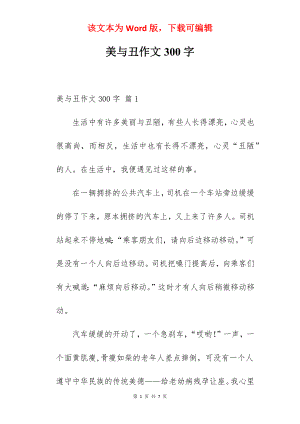 美与丑作文300字.docx