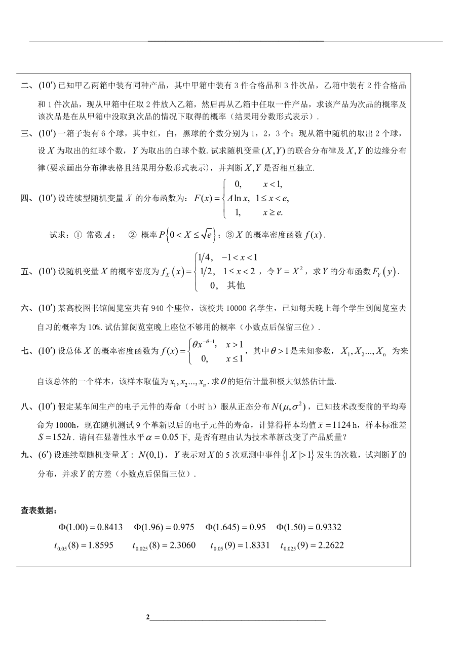 武汉理工大学概率论与数理统计试卷.6.doc_第2页