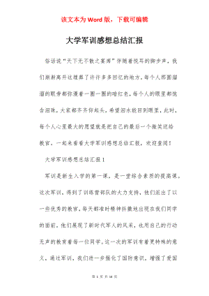 大学军训感想总结汇报.docx