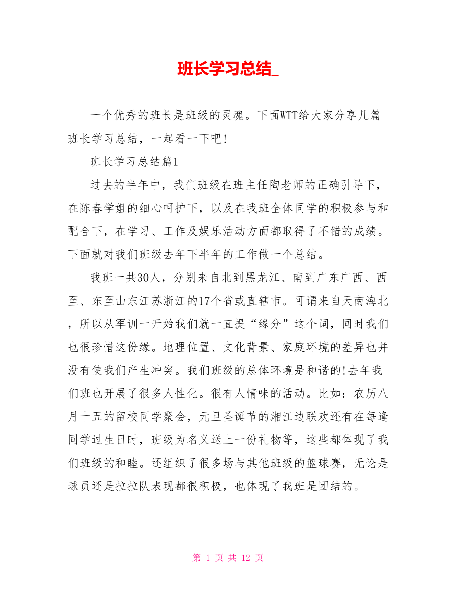 班长学习总结.doc_第1页