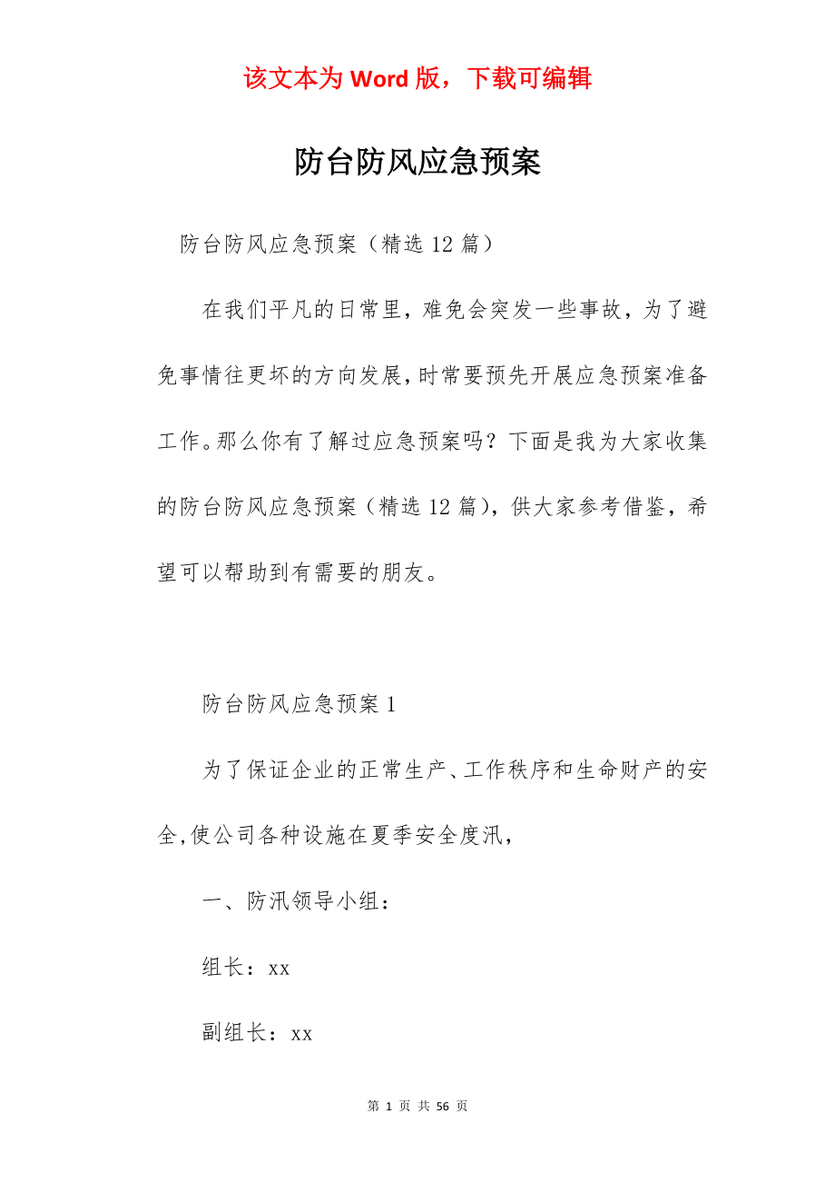 防台防风应急预案.docx_第1页