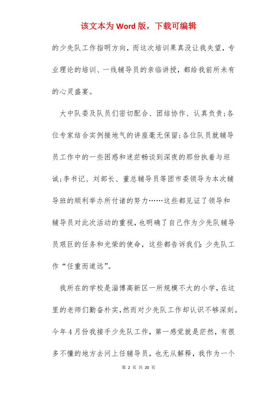 关于少先队的辅导员培训总结.docx_第2页