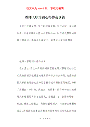 教师入职培训心得体会5篇.docx