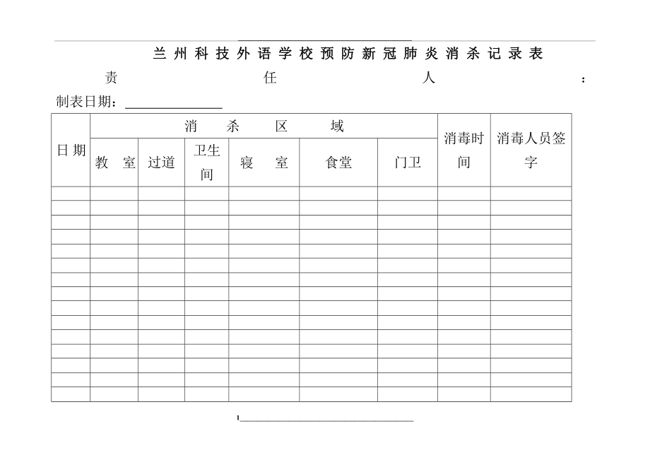 校园防疫消毒记录表.doc_第1页