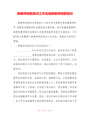 新教师岗前培训工作总结新教师岗前培训.doc