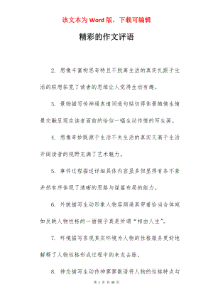 精彩的作文评语.docx