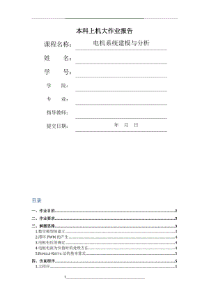 电机系统建模与分析大作业.doc