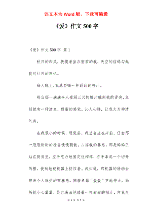 《爱》作文500字.docx