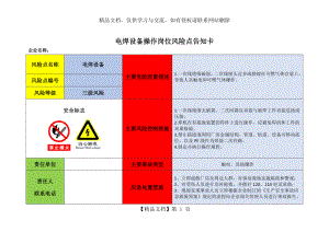 电焊设备操作岗位风险点告知卡.doc