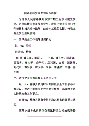 防洪防汛安全组织机构.docx