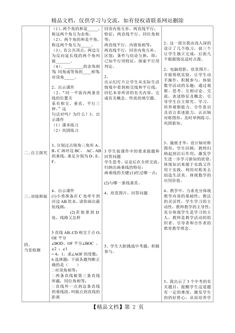 相交线与平行线复习课教学设计.doc_第2页