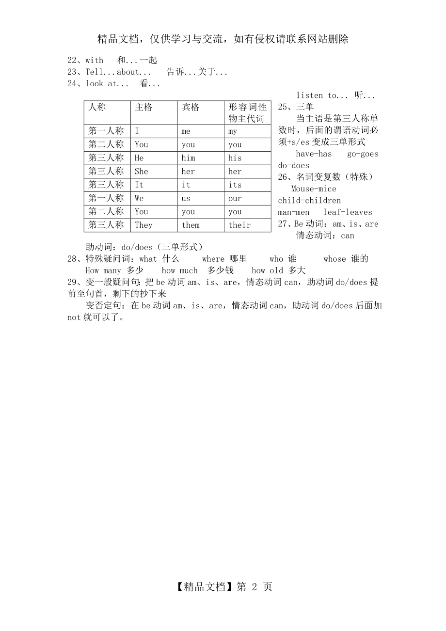 沪教版四年级英语下册复习资料.doc_第2页