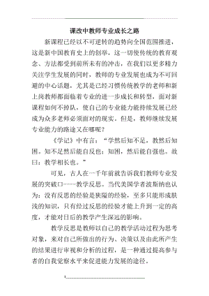 课改中教师专业成长之路.doc