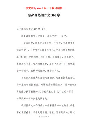 除夕真热闹作文300字.docx