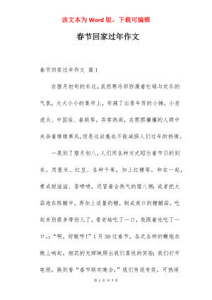 春节回家过年作文.docx