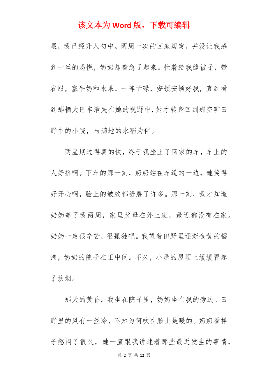 奶奶的爱作文600字.docx_第2页