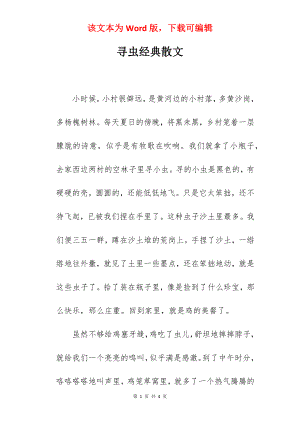 寻虫经典散文.docx