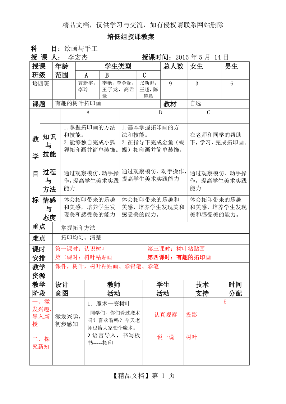 有趣的树叶拓印画.docx_第1页