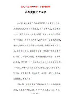 汤圆美作文350字.docx