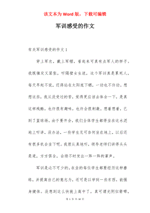 军训感受的作文.docx