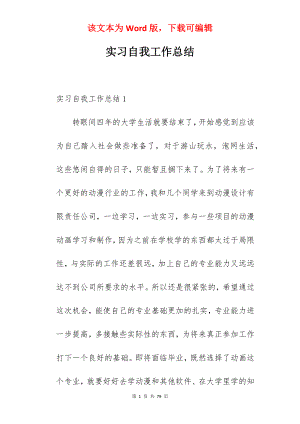 实习自我工作总结.docx