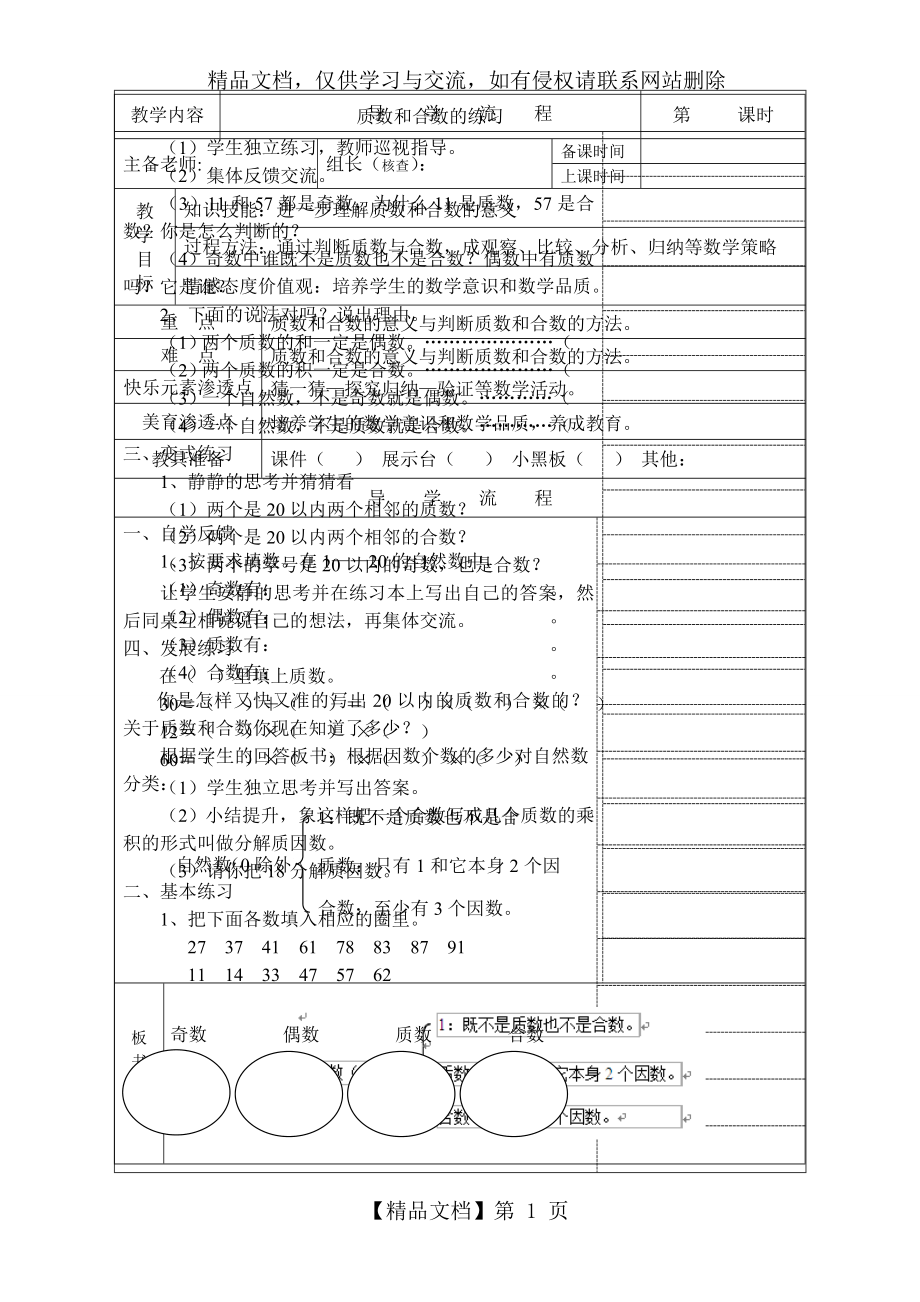 新人教版五年级数学下册质数和合数的练习.doc_第1页