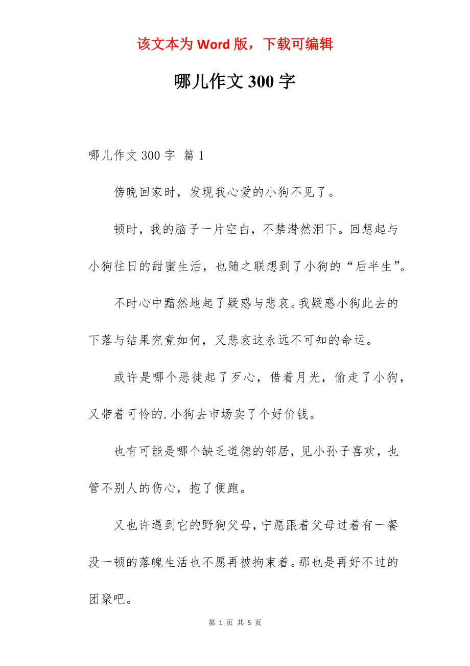 哪儿作文300字.docx_第1页