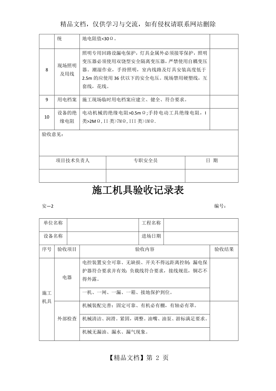 施工临时用电验收记录表.docx_第2页