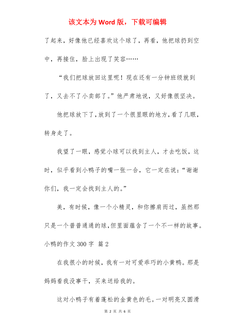 小鸭的作文300字.docx_第2页