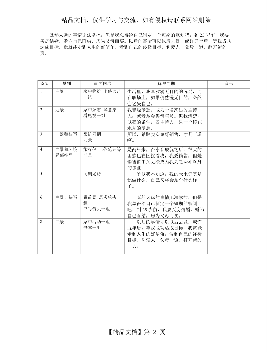 短片VCR分镜头拍摄脚本.doc_第2页