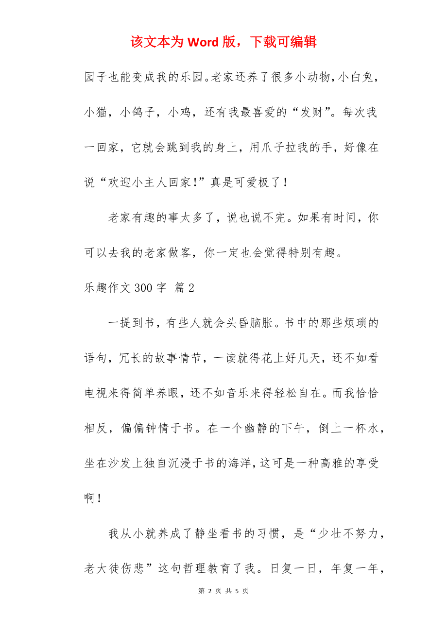 乐趣作文300字.docx_第2页