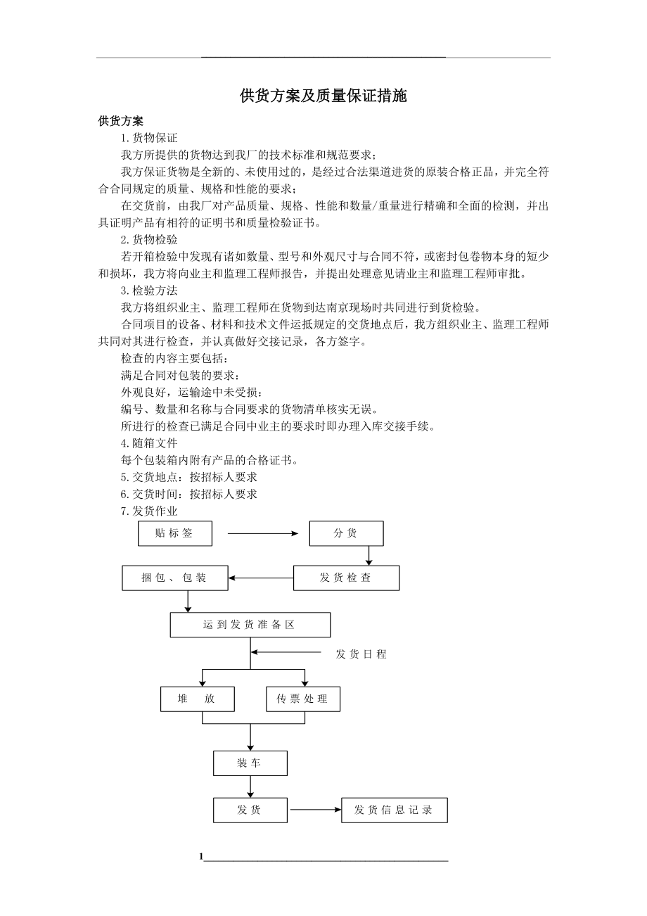 详细供货方案及质量保证措施.doc_第1页