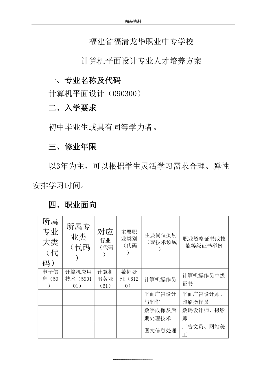 最新090300计算机平面设计专业人才培养方案(1).docx_第2页