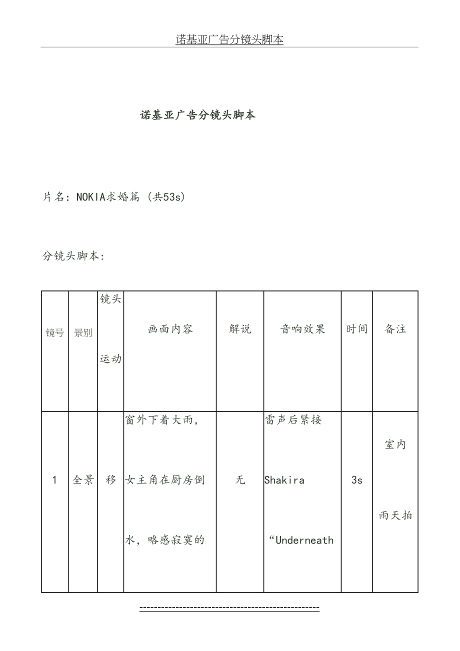 诺基亚广告分镜头脚本.doc_第2页