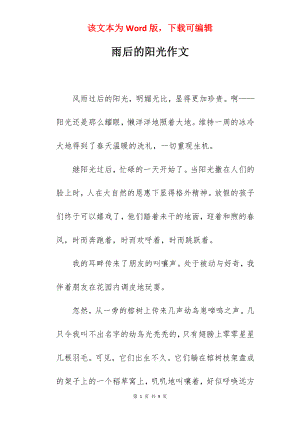 雨后的阳光作文.docx