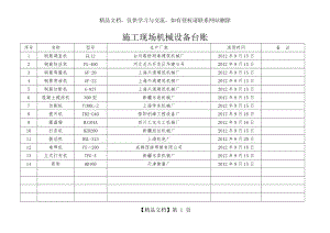 施工现场机械设备台账.doc