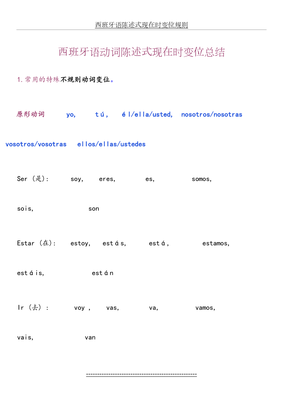 西班牙语陈述式现在时变位规则.doc_第2页