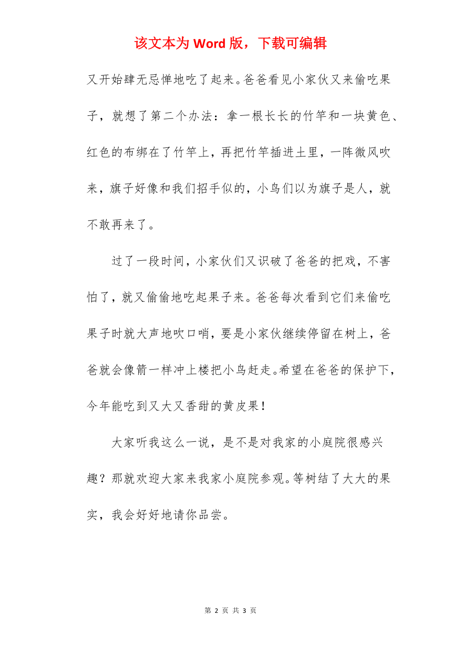 我家的小庭院作文.docx_第2页