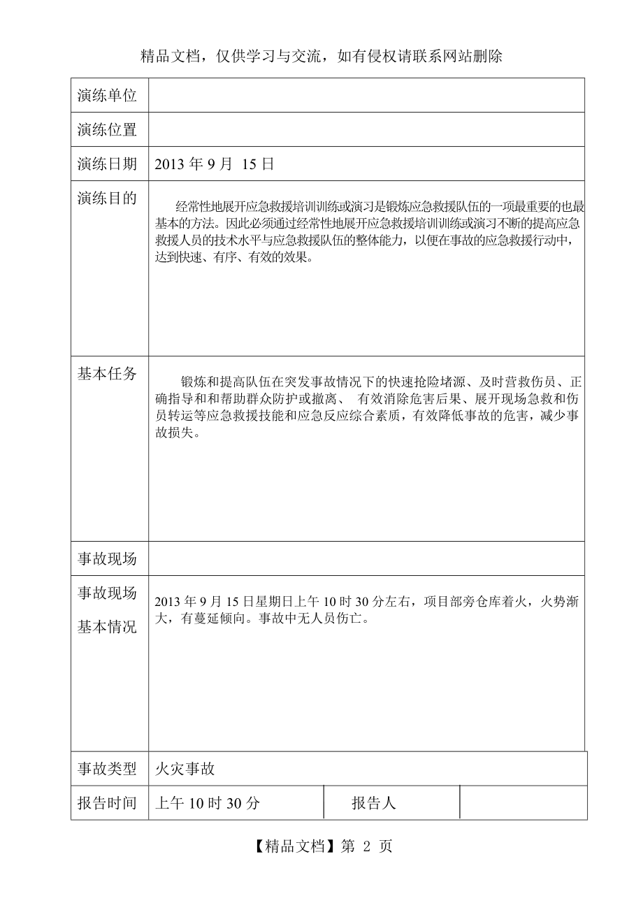 生产安全事故应急救援演练记录.doc_第2页