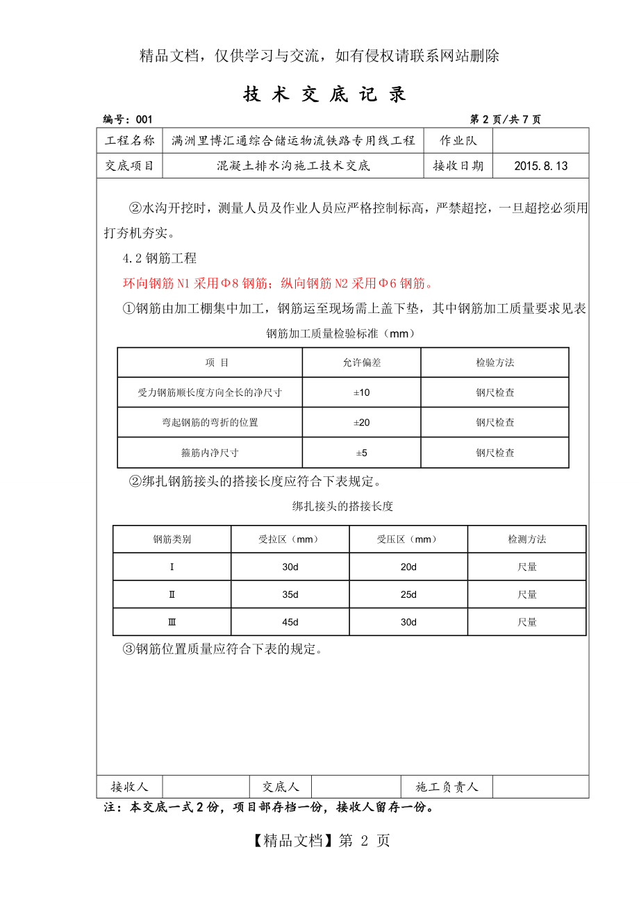 混凝土排水沟施工技术交底.doc_第2页