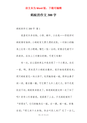 蚂蚁的作文300字.docx