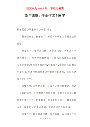 新年愿望小学生作文300字.docx