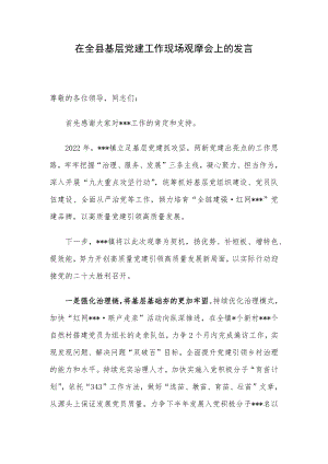 在全县基层党建工作现场观摩会上的发言.docx