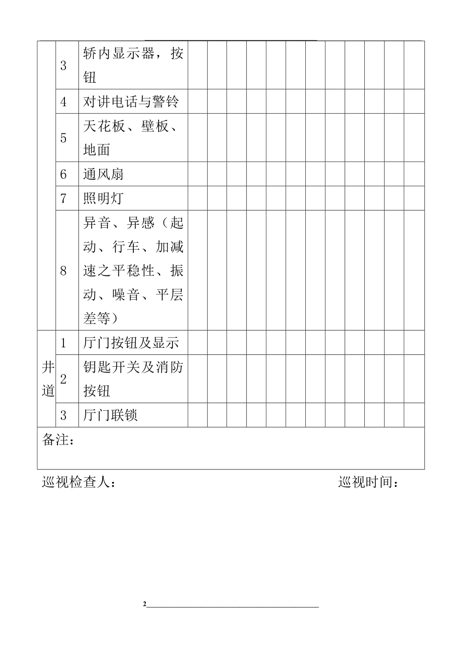 电梯巡视记录表.doc_第2页