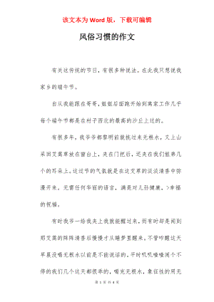 风俗习惯的作文.docx