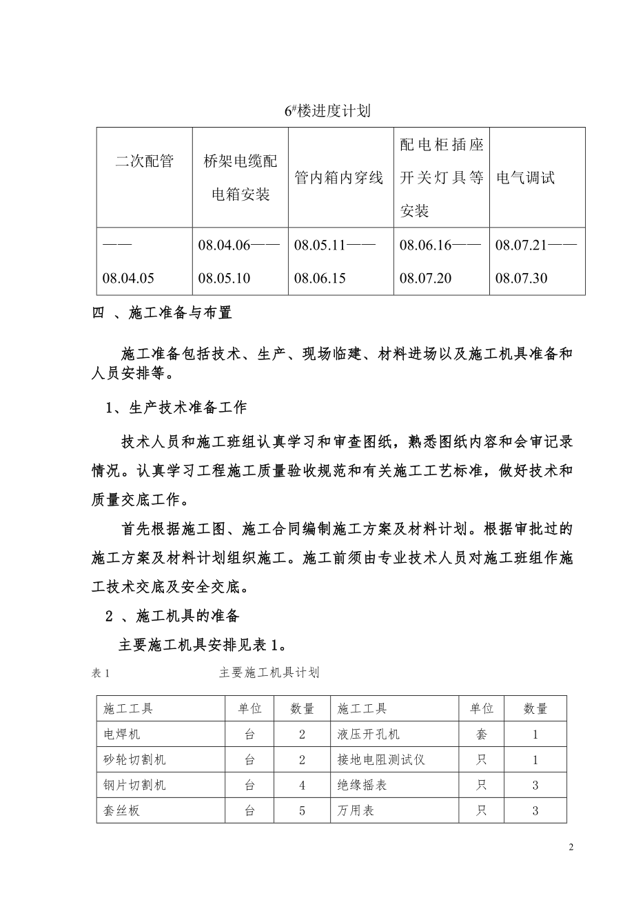 电气施工组织设计 施工组织设计方案范本.docx_第2页