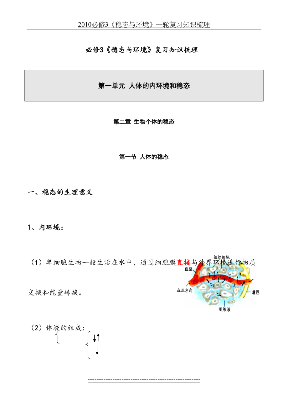 高中生物必修3《稳态与环境》复习知识梳理.doc_第2页