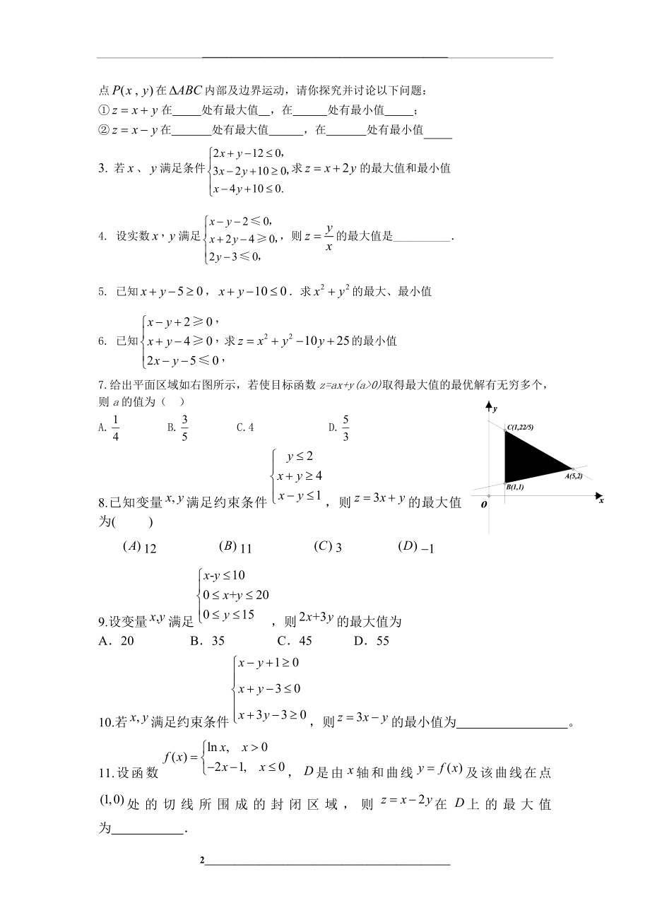 高中数学线性规划各类习题精选.doc_第2页