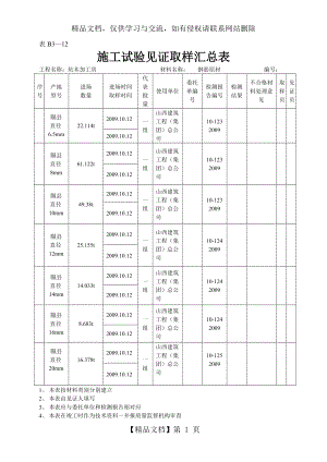 施工试验见证取样汇总表.doc